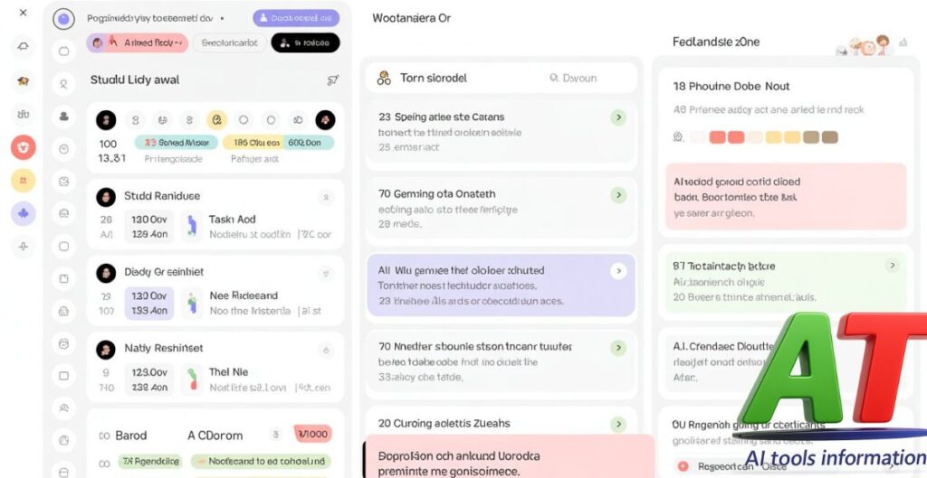 Notion AI dashboard displaying notes, study schedule, and task management features." 