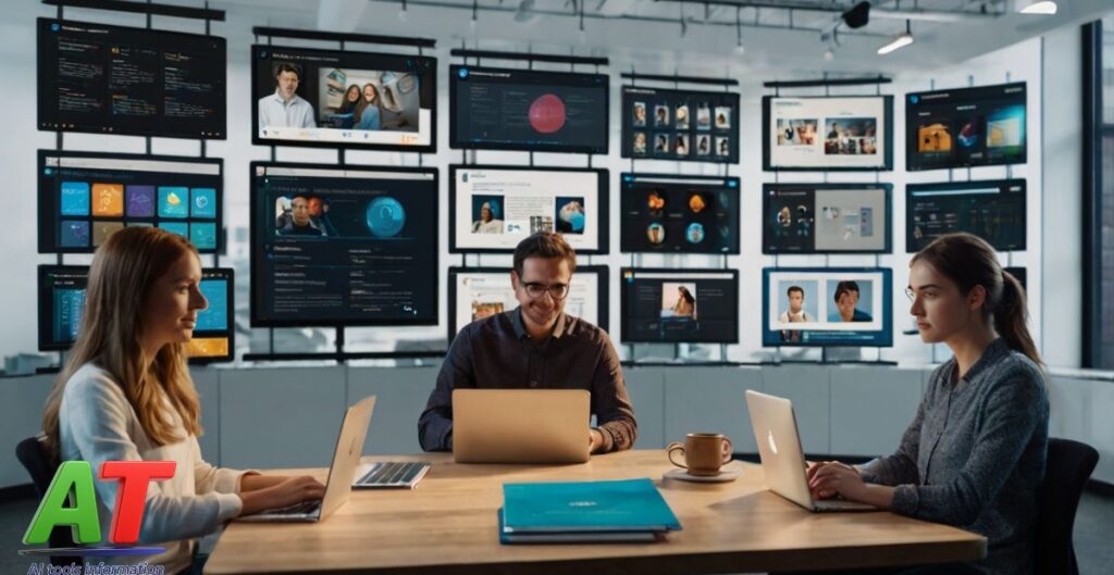 Students and researchers using online platforms to learn about AI tools for research through courses, tutorials, and digital resources.
