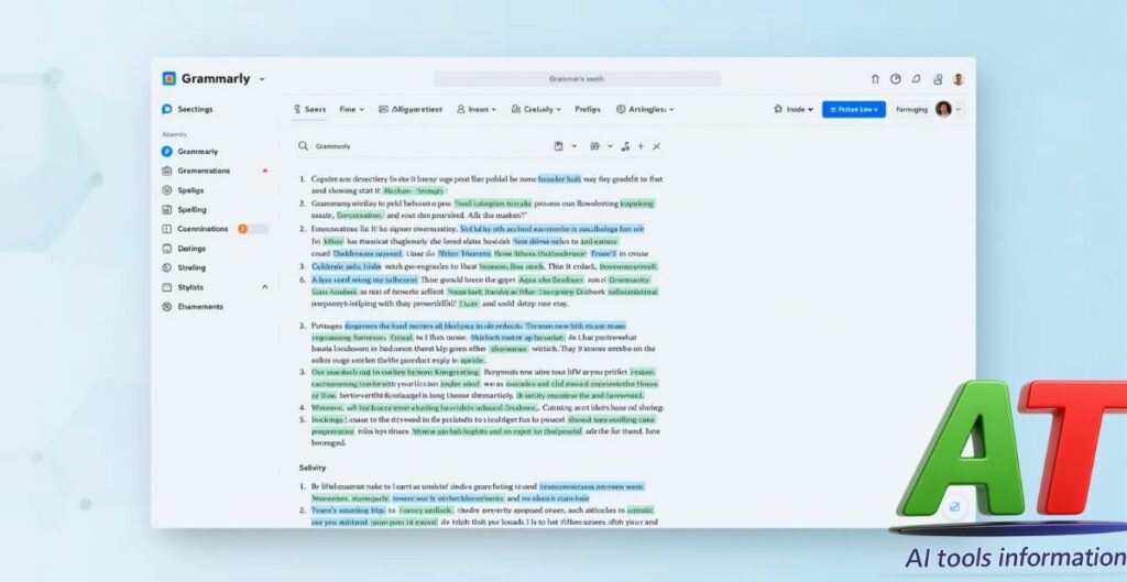 Grammarly AI-powered grammar checker showing real-time corrections in a student's essay.