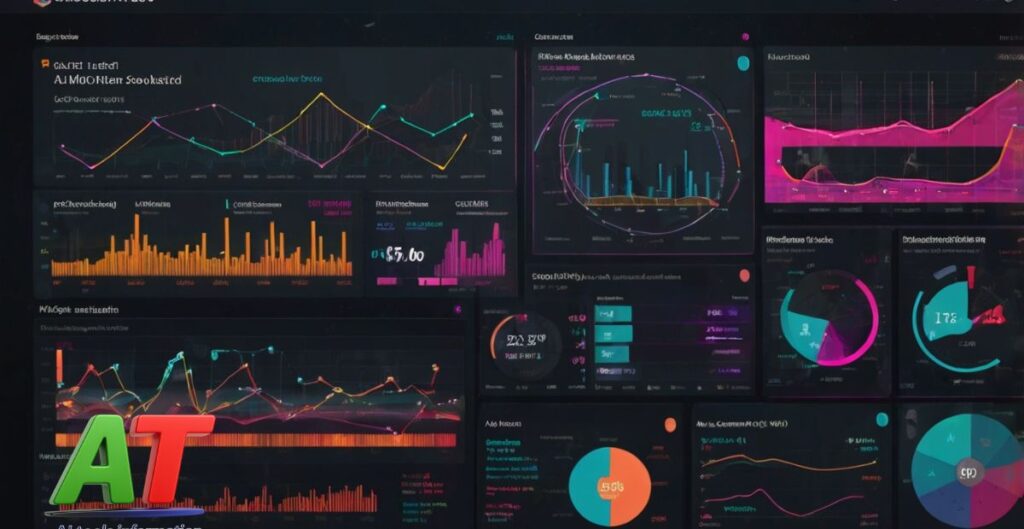 "AI-powered SEO dashboard showing real-time data, keyword tracking, and content optimization"