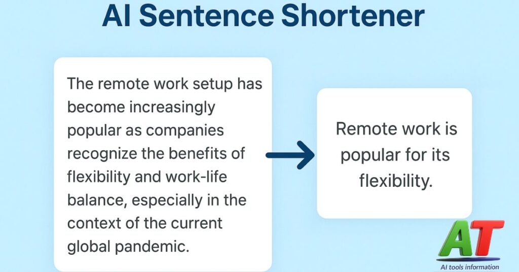 AI Sentence Shortener tool for simplifying and shortening long sentences online"