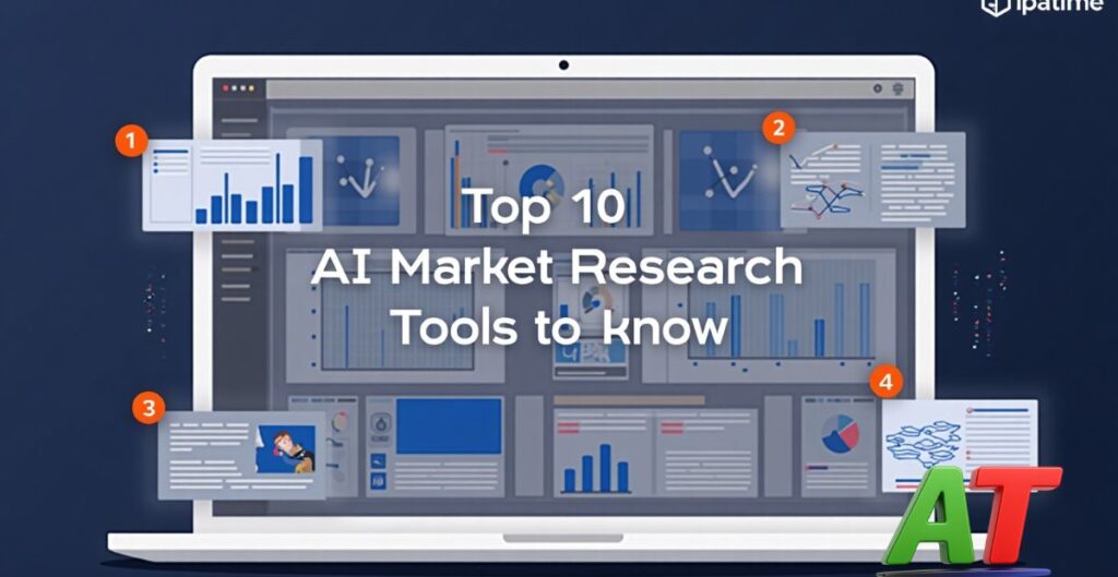 "Top 10 AI tools for market research including analytics, trends, and competitor insights"